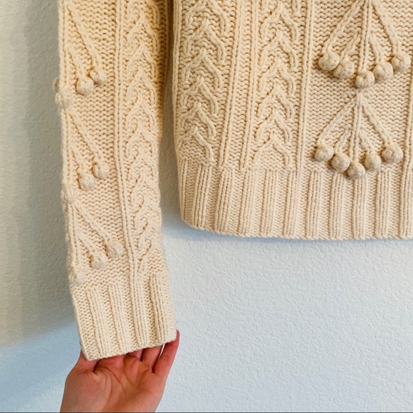 Celine cable knit pompom cashmere sweater Large - Picture 4 of 5